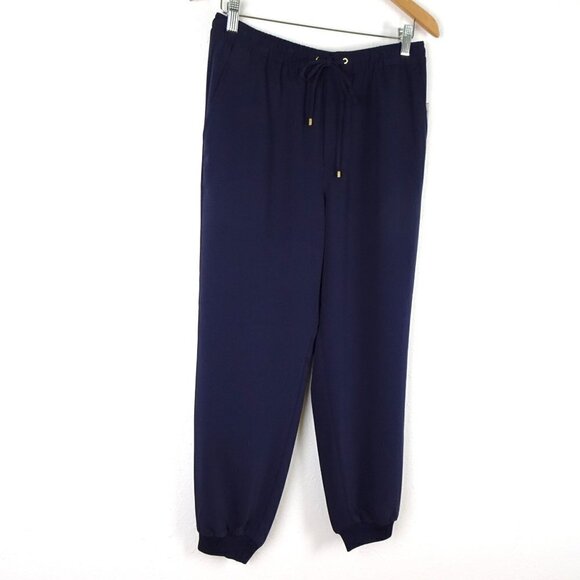Ralph Lauren Dress Jogger Pants Women's Size 4 Blue Elastic Waist Ribbed Cuffs - Picture 3 of 11